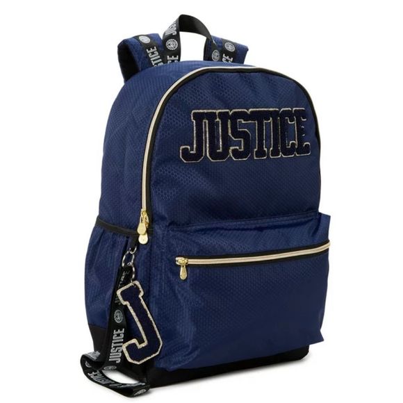 🦋 NEW Justice Navy Backpack with accessories - Picture 2 of 7